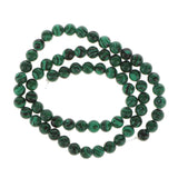 Maxbell 2x 6mm 15.5 Inch Fancy Green Malachite Round Gemstone Beads Great For Necklace