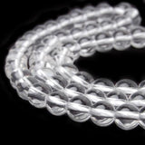 Maxbell 6mm Genuine Rock Crystal Quartz Loose Beads Strand 16 Inch