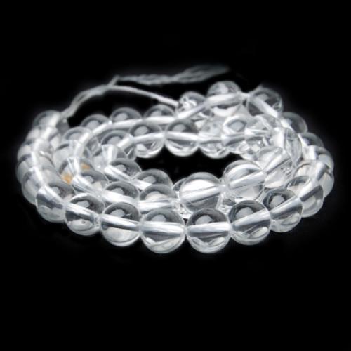 Maxbell Maxbell 8 mm Genuine Rock Crystal Quartz Loose Beads Stand 16 Inch