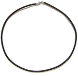 Maxbell 5 PCs 3mm Black Leather Cord / Sterling Silver Necklace 16 Inch
