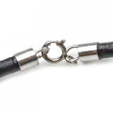 Maxbell 5 PCs 3mm Black Leather Cord / Sterling Silver Necklace 16 Inch