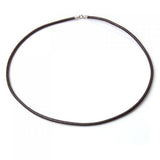 Maxbell 5 PCs 3mm Black Leather Cord / Sterling Silver Necklace 16 Inch