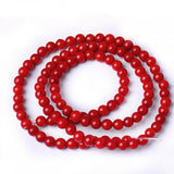 Maxbell 4mm Natural Red Coral Round Loose Beads Strand 15.5 Inch