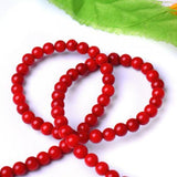 Maxbell 4mm Natural Red Coral Round Loose Beads Strand 15.5 Inch