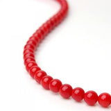Maxbell 4mm Natural Red Coral Round Loose Beads Strand 15.5 Inch