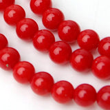 Maxbell 4mm Natural Red Coral Round Loose Beads Strand 15.5 Inch