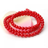 Maxbell 4mm Natural Red Coral Round Loose Beads Strand 15.5 Inch
