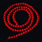 Maxbell 4mm Natural Red Coral Round Loose Beads Strand 15.5 Inch
