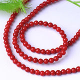 Maxbell 4mm Natural Red Coral Round Loose Beads Strand 15.5 Inch