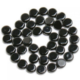 Maxbell 2x 10mm Black Onyx Coin Gemstone Loose Beads Strand 15 In