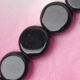 Maxbell 2x 10mm Black Onyx Coin Gemstone Loose Beads Strand 15 In