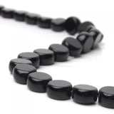 Maxbell 2x 10mm Black Onyx Coin Gemstone Loose Beads Strand 15 In