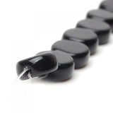 Maxbell 2x 10mm Black Onyx Coin Gemstone Loose Beads Strand 15 In