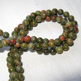Maxbell 2 Strand 6mm Unakite Round Gemstone Loose Beads 15.5 Inch