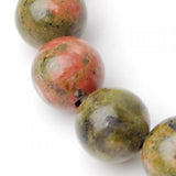 Maxbell 2 Strand 6mm Unakite Round Gemstone Loose Beads 15.5 Inch