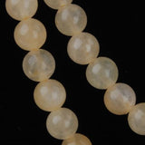 Maxbell 2 Strand 6mm Yellow Jade Round Gemstone Loose Beads 15.5 Inch