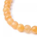 Maxbell 2 Strand 6mm Yellow Jade Round Gemstone Loose Beads 15.5 Inch