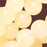 Maxbell 2 Strand 6mm Yellow Jade Round Gemstone Loose Beads 15.5 Inch