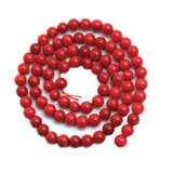 Maxbell 2 Strand 5mm Natural Red Coral Round Loose Beads 16 Inch