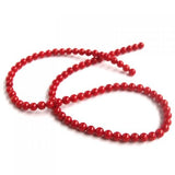 Maxbell 2 Strand 5mm Natural Red Coral Round Loose Beads 16 Inch