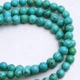 Maxbell 6mm Turquoise Round Gemstone Loose Beads Strand 16 Inch