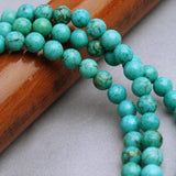 Maxbell 6mm Turquoise Round Gemstone Loose Beads Strand 16 Inch