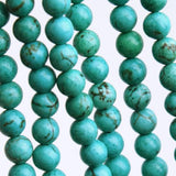 Maxbell 6mm Turquoise Round Gemstone Loose Beads Strand 16 Inch