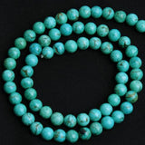 Maxbell 6mm Turquoise Round Gemstone Loose Beads Strand 16 Inch