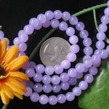 Maxbell 6mm Violet Jade Round Gemstone Loose Beads Strand 15.5 Inch