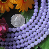Maxbell 6mm Violet Jade Round Gemstone Loose Beads Strand 15.5 Inch