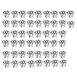 Maxbell 50Pcs Silver Plated Metal Crown Bead Caps 6x5mm