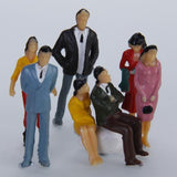 Maxbell 100x Painted Model Train People + 10x Model Tree Train Scenery Landscape HO N