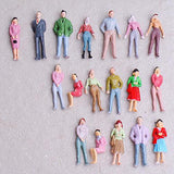 Maxbell 100x Painted Model Train People + 10x Model Tree Train Scenery Landscape HO N