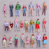 Maxbell 100x Painted Model Train People + 10x Model Tree Train Scenery Landscape HO N