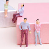 Maxbell 100x Painted Model Train People + 10x Model Tree Train Scenery Landscape HO N