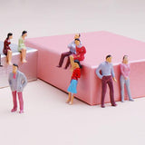 Maxbell 100x Painted Model Train People + 10x Model Tree Train Scenery Landscape HO N