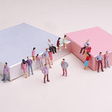 Maxbell 100x Painted Model Train People + 10x Model Tree Train Scenery Landscape HO N