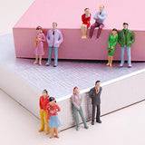 Maxbell 100x Painted Model Train People + 10x Model Tree Train Scenery Landscape HO N