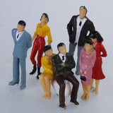 Maxbell 100x Painted Model Train People + 10x Model Tree Train Scenery Landscape HO N
