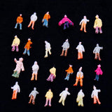 Maxbell 100pcs Painted People Figures & 100 Cars Model Train Street Scenery Layout 1:200