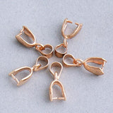Maxbell 14x20Pcs Brass Pendant Pinch Bails 15mm - Rose Gold