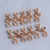 Maxbell 14x20Pcs Brass Pendant Pinch Bails 15mm - Rose Gold
