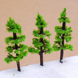 Maxbell 100 Model Green Fir Tree + 16pcs Model Pine Tree Train Set Trunk Landscape Scene