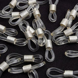 Maxbell 50 Eye Glasses Spectacle Chain Strap Holder Rubber Loop Ends Clear & Silver 20mm