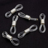 Maxbell 50 Eye Glasses Spectacle Chain Strap Holder Rubber Loop Ends Clear & Silver 20mm
