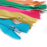 Maxbell 24p White + 50 Mixed Color 7" Nylon Zipper Zips Closed End for DIY Sewing Craft