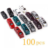 Maxbell 100pcs Painted People Figures & 100 Cars Model Train Street Scenery Layout 1:200