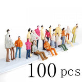 Maxbell 100 Painted Model Trains Figures People Diorama Layout 1:150+12 Trees 1.2 - 6.3"