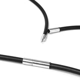 Maxbell 7xRubber Cord Rope Necklace Chain With Stainless Steel End Clasp 20 Inch