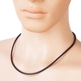 Maxbell 7xRubber Cord Rope Necklace Chain With Stainless Steel End Clasp 20 Inch